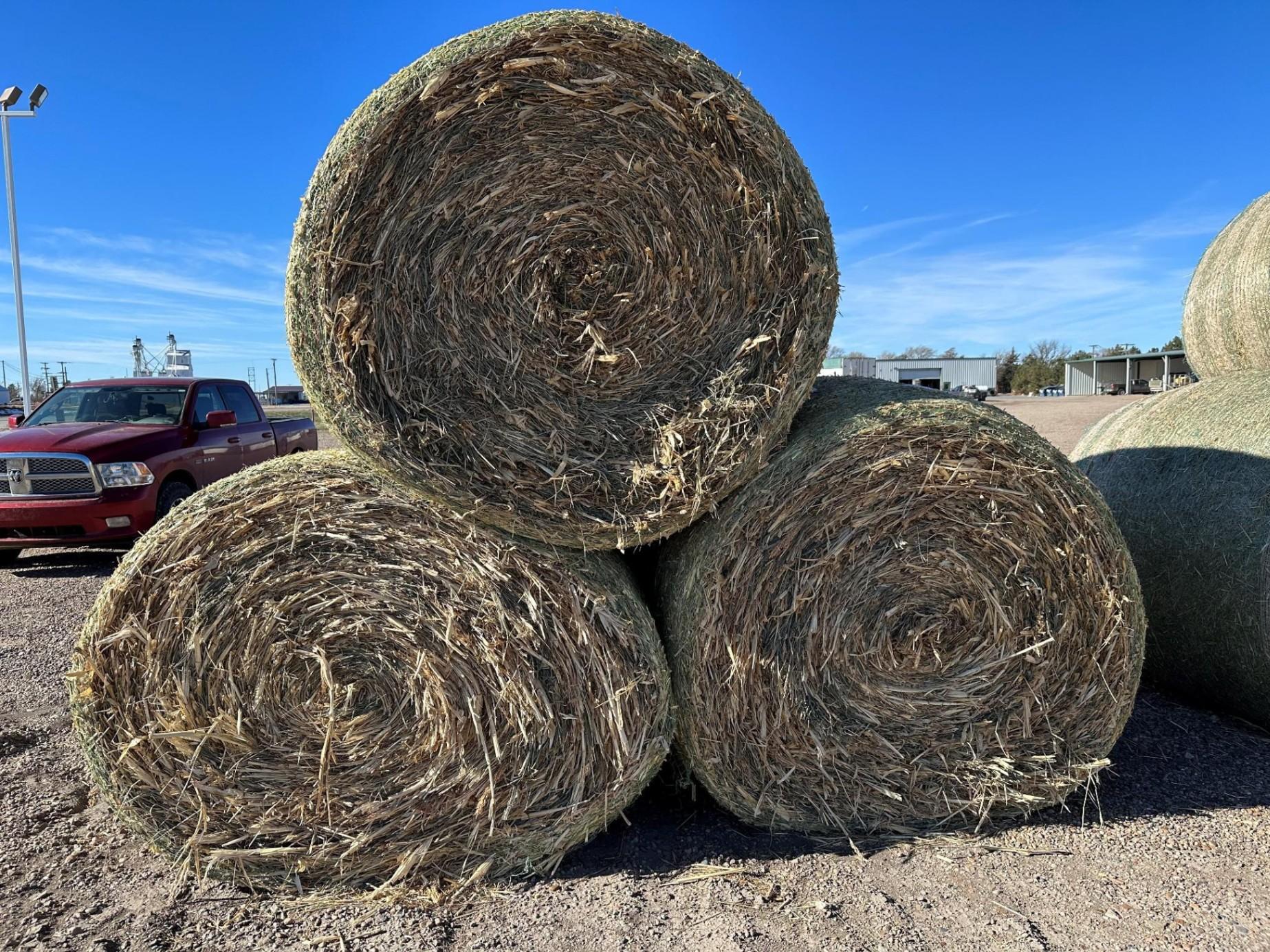 Large Round Corn Stalk Bales for sale Healy, KS